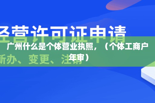 广州什么是个体营业执照，（个体工商户 年审）