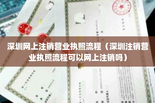 深圳网上注销营业执照流程（深圳注销营业执照流程可以网上注销吗）