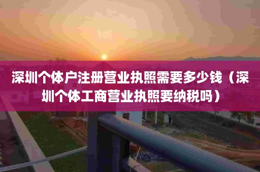 深圳个体户注册营业执照需要多少钱（深圳个体工商营业执照要纳税吗）