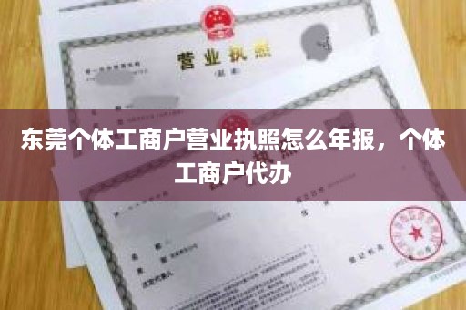 东莞个体工商户营业执照怎么年报，个体工商户代办