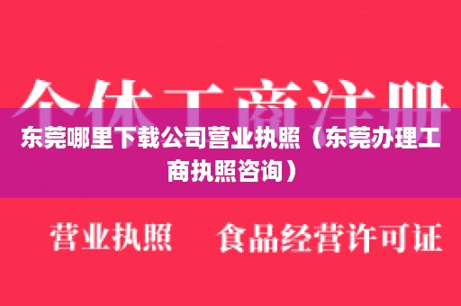 东莞哪里下载公司营业执照（东莞办理工商执照咨询）