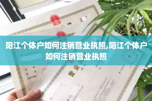 阳江个体户如何注销营业执照,阳江个体户如何注销营业执照