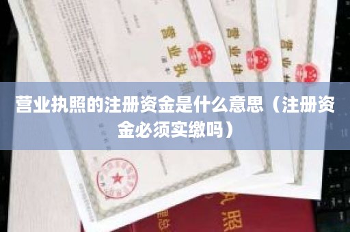 营业执照的注册资金是什么意思（注册资金必须实缴吗）