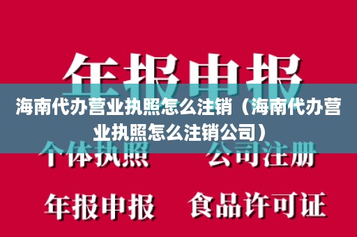 海南代办营业执照怎么注销（海南代办营业执照怎么注销公司）