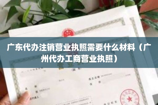 广东代办注销营业执照需要什么材料（广州代办工商营业执照）