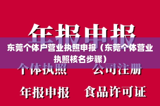 东莞个体户营业执照申报（东莞个体营业执照核名步骤）