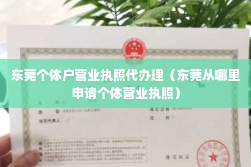 东莞个体户营业执照代办理（东莞从哪里申请个体营业执照）