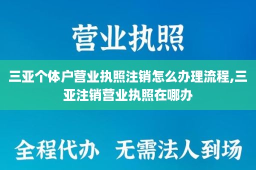 三亚个体户营业执照注销怎么办理流程,三亚注销营业执照在哪办