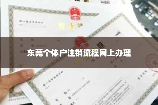 东莞个体户注销流程网上办理