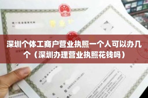 深圳个体工商户营业执照一个人可以办几个（深圳办理营业执照花钱吗）