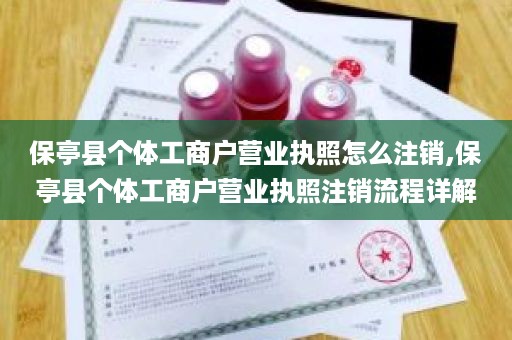 保亭县个体工商户营业执照怎么注销,保亭县个体工商户营业执照注销流程详解