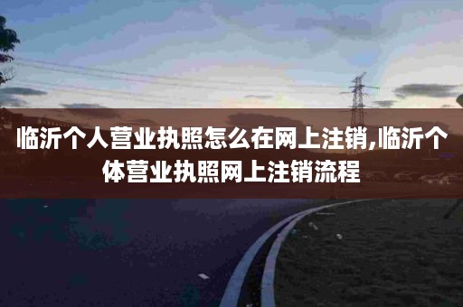 临沂个人营业执照怎么在网上注销,临沂个体营业执照网上注销流程