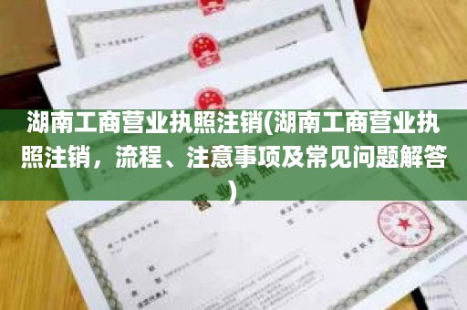 湖南工商营业执照注销(湖南工商营业执照注销，流程、注意事项及常见问题解答)