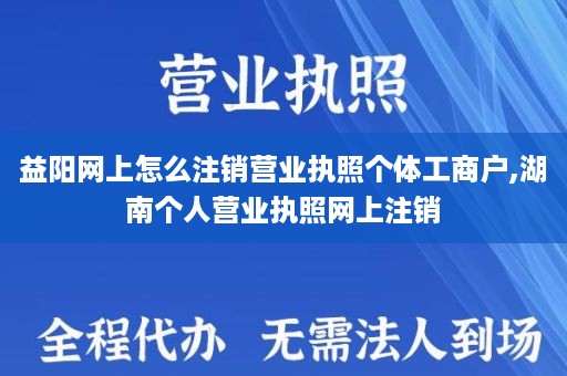 益阳网上怎么注销营业执照个体工商户,湖南个人营业执照网上注销