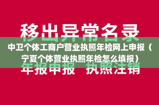 中卫个体工商户营业执照年检网上申报（宁夏个体营业执照年检怎么填报）