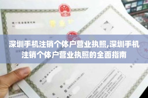 深圳手机注销个体户营业执照,深圳手机注销个体户营业执照的全面指南