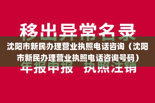 沈阳市新民办理营业执照电话咨询（沈阳市新民办理营业执照电话咨询号码）