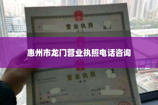 惠州市龙门营业执照电话咨询