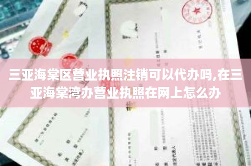 三亚海棠区营业执照注销可以代办吗,在三亚海棠湾办营业执照在网上怎么办