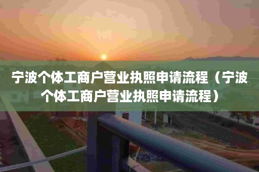 宁波个体工商户营业执照申请流程（宁波个体工商户营业执照申请流程）