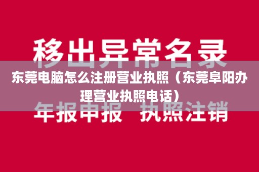 东莞电脑怎么注册营业执照（东莞阜阳办理营业执照电话）