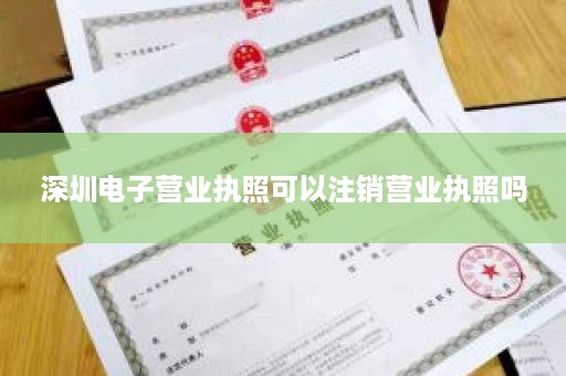 深圳电子营业执照可以注销营业执照吗