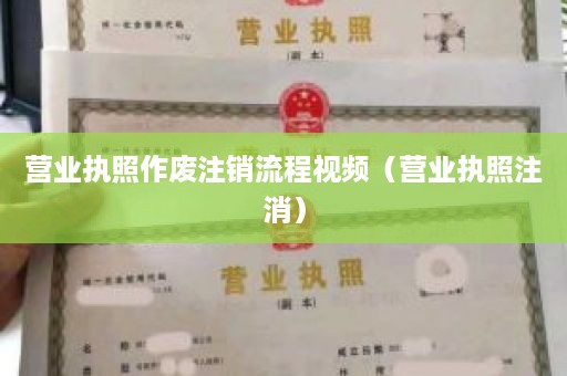 营业执照作废注销流程视频（营业执照注消）