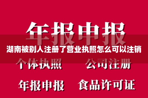 湖南被别人注册了营业执照怎么可以注销