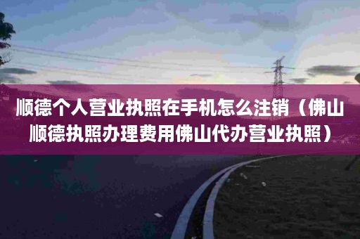 顺德个人营业执照在手机怎么注销（佛山顺德执照办理费用佛山代办营业执照）