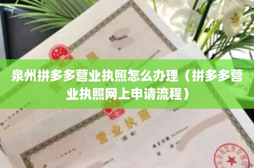 泉州拼多多营业执照怎么办理（拼多多营业执照网上申请流程）