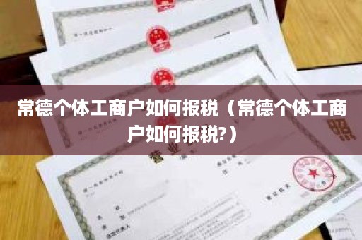 常德个体工商户如何报税（常德个体工商户如何报税?）