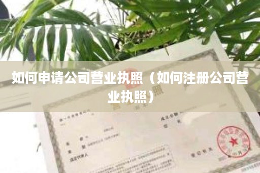 如何申请公司营业执照（如何注册公司营业执照）