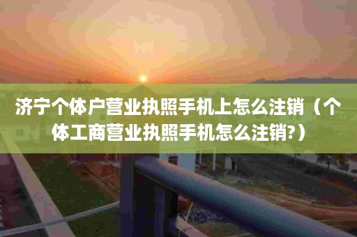 济宁个体户营业执照手机上怎么注销（个体工商营业执照手机怎么注销?）