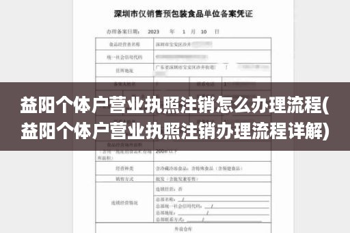 益阳个体户营业执照注销怎么办理流程(益阳个体户营业执照注销办理流程详解)