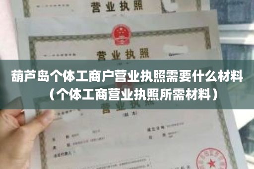 葫芦岛个体工商户营业执照需要什么材料（个体工商营业执照所需材料）