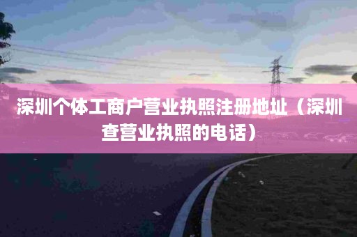 深圳个体工商户营业执照注册地址（深圳查营业执照的电话）