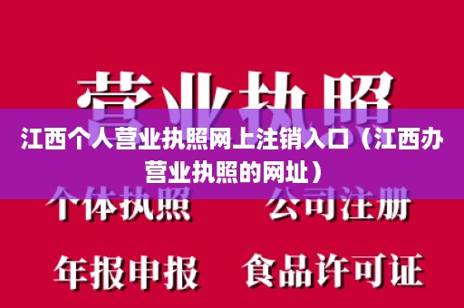 江西个人营业执照网上注销入口（江西办营业执照的网址）