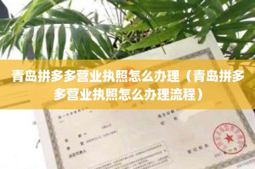 青岛拼多多营业执照怎么办理（青岛拼多多营业执照怎么办理流程）