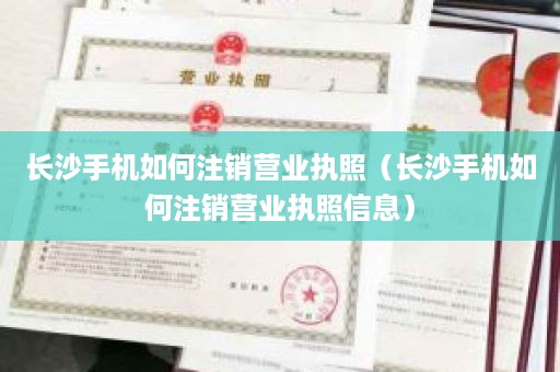 长沙手机如何注销营业执照（长沙手机如何注销营业执照信息）