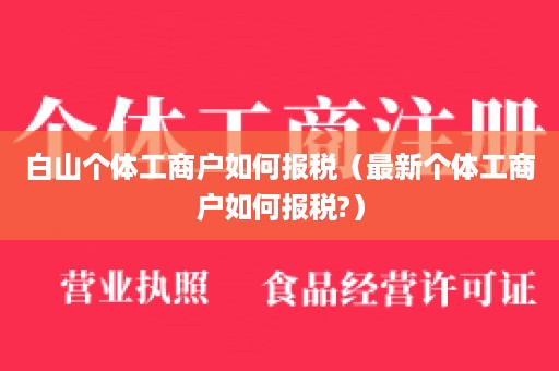 白山个体工商户如何报税（最新个体工商户如何报税?）