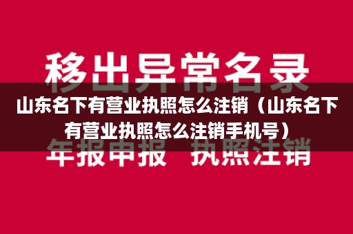 山东名下有营业执照怎么注销（山东名下有营业执照怎么注销手机号）