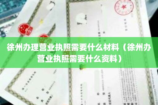 徐州办理营业执照需要什么材料（徐州办营业执照需要什么资料）