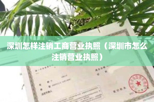 深圳怎样注销工商营业执照（深圳市怎么注销营业执照）