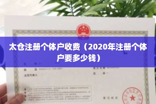 太仓注册个体户收费（2020年注册个体户要多少钱）