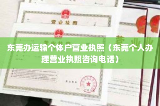 东莞办运输个体户营业执照（东莞个人办理营业执照咨询电话）