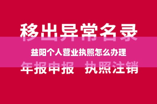 益阳个人营业执照怎么办理