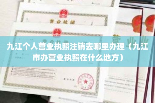 九江个人营业执照注销去哪里办理（九江市办营业执照在什么地方）