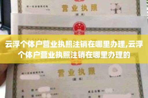 云浮个体户营业执照注销在哪里办理,云浮个体户营业执照注销在哪里办理的