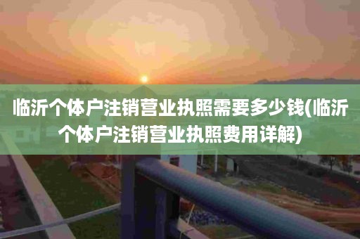 临沂个体户注销营业执照需要多少钱(临沂个体户注销营业执照费用详解)