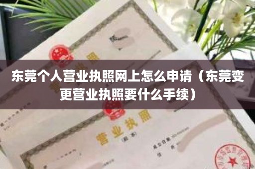 东莞个人营业执照网上怎么申请（东莞变更营业执照要什么手续）